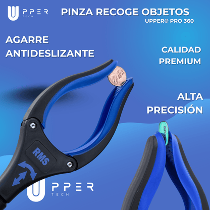 Pinza Recoge Objetos UPPER® PRO 360° — Aluminio Premium, plegable y pinza antideslizante - NUEVA VERSIÓN 2025