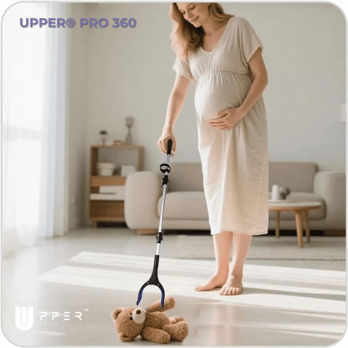 Pinza Recoge Objetos UPPER® PRO 360° — Aluminio Premium, plegable y pinza antideslizante - NUEVA VERSIÓN 2025