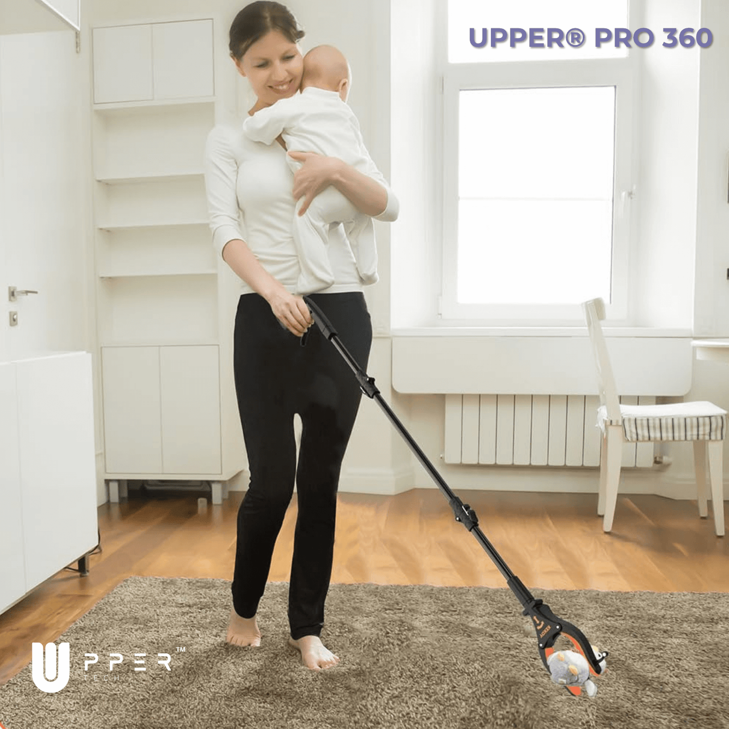 Pinza Recoge Objetos UPPER® PRO 360° — Aluminio Premium, plegable y pinza antideslizante - NUEVA VERSIÓN 2025